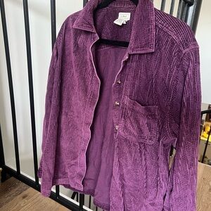 L.L. Bean Men's Casual Purple Corduroy Shirt